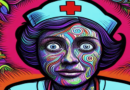 Psychedelic doctor image, titled “Bad Medicine”