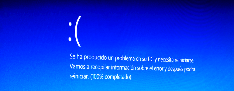 A Microsoft Windows “blue screen of death”