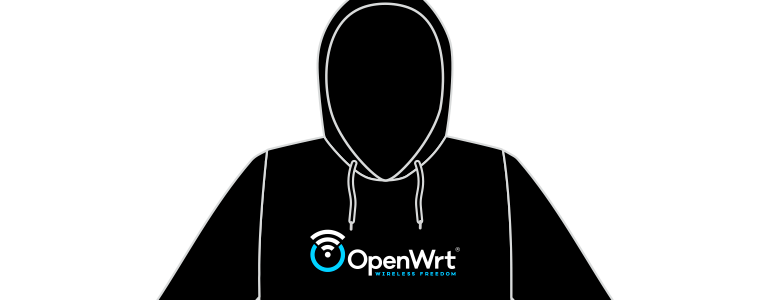 A black OpenWrt hoodie